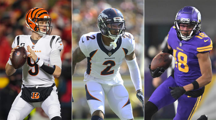 Bengals QB Joe Burrow, Broncos CB Pat Surtain II and Vikings WR Justin Jefferson.